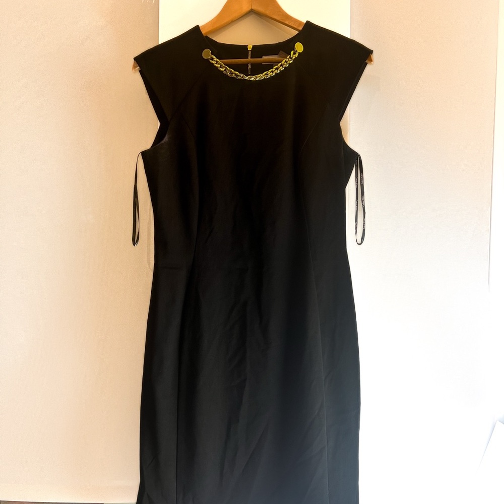 Calvin Klein Black Dress with Gold Accent